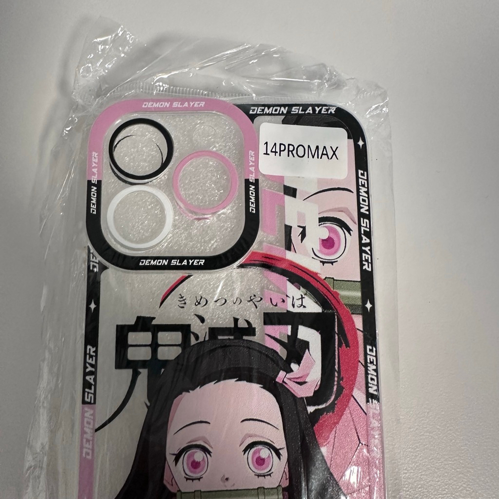 Demon Slayer Nezuko iPhone 14 Pro Max Case Pink Black NEW NWT with keychain - Picture 6 of 11